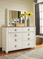 Willowton King Panel Bed with Mirrored Dresser