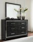Kaydell Queen Panel Bed with Storage with Mirrored Dresser, Chest and 2 Nightstands