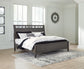 Montillan California King Panel Bed with Mirrored Dresser, Chest and 2 Nightstands