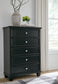 Lanolee Full Panel Bed with Mirrored Dresser, Chest and Nightstand