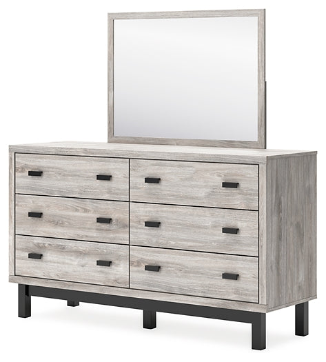 Vessalli King Panel Headboard with Mirrored Dresser