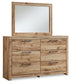 Hyanna King Panel Headboard with Mirrored Dresser and 2 Nightstands