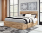 Hyanna Queen Panel Storage Bed with Mirrored Dresser and 2 Nightstands