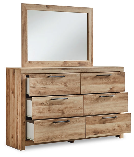 Hyanna Queen Panel Headboard with Mirrored Dresser