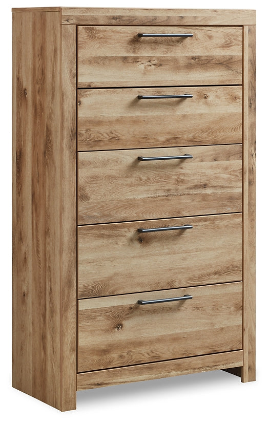 Hyanna Twin Panel Bed with Storage with Mirrored Dresser and Chest